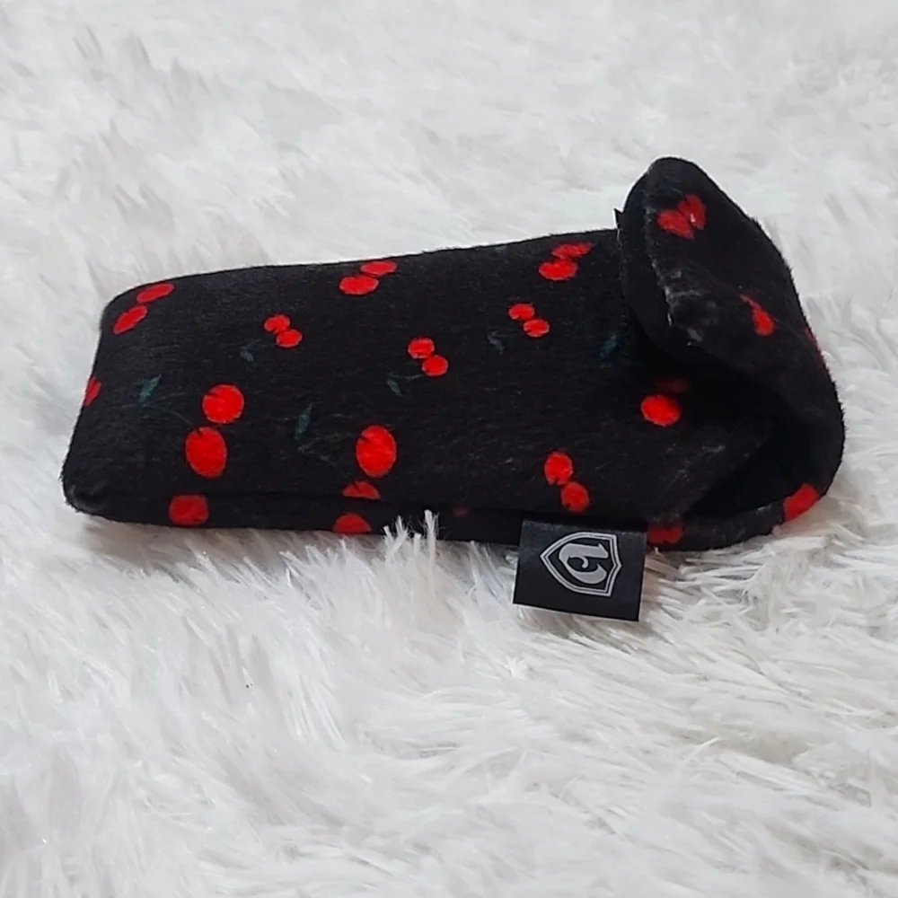 Vatra Velcro Case / Bag 6x3 inches Black with Cherry Pattern